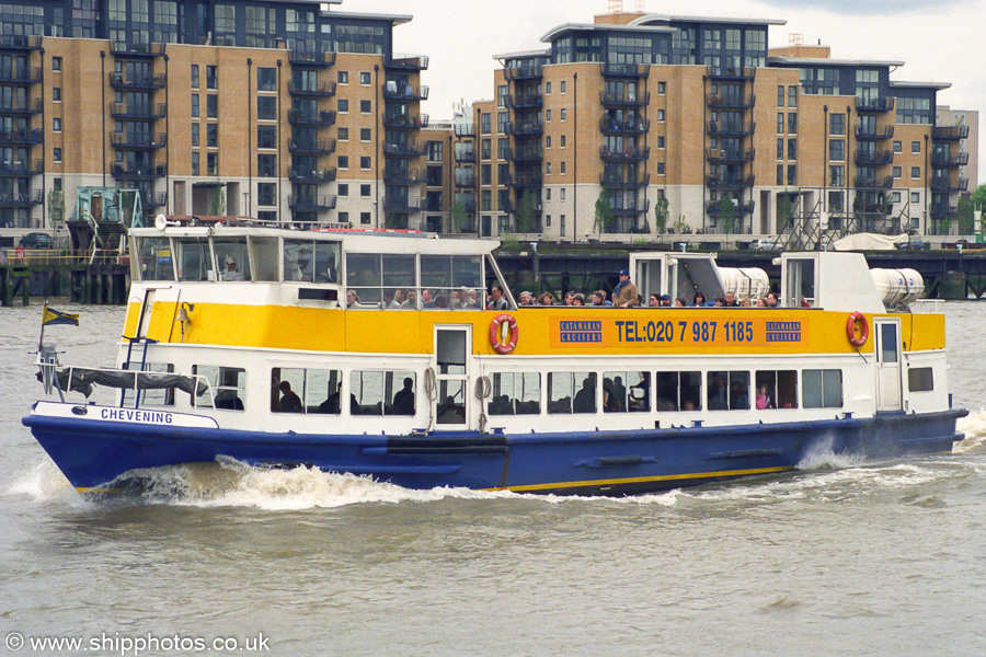 Photograph of the vessel  Chevening pictured in London on 3rd May 2003