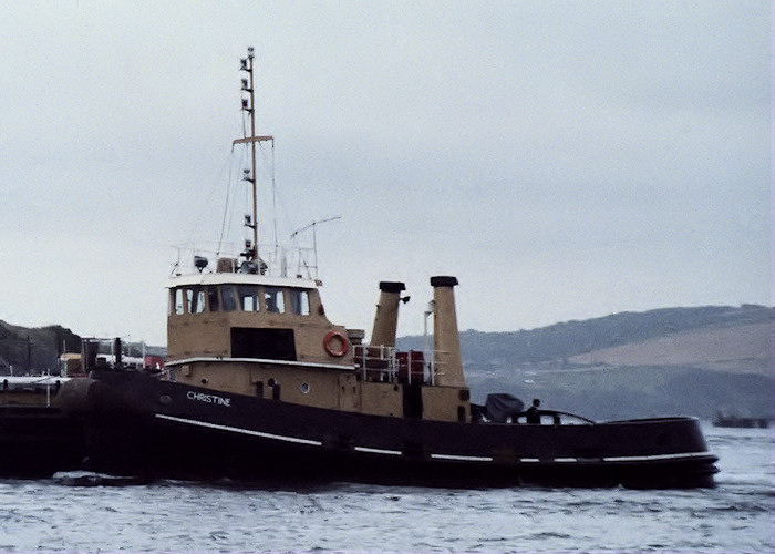 Photograph of the vessel RMAS Christine pictured at Plymouth on 10th August 1988