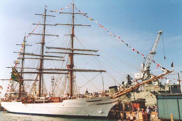 Photograph of the vessel  Cisne Branco pictured in Portsmouth on 24th August 2001