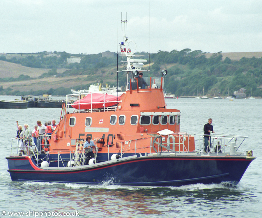 Photograph of the vessel RNLB City of Plymouth pictured on the River Tamar on 28th July 1989