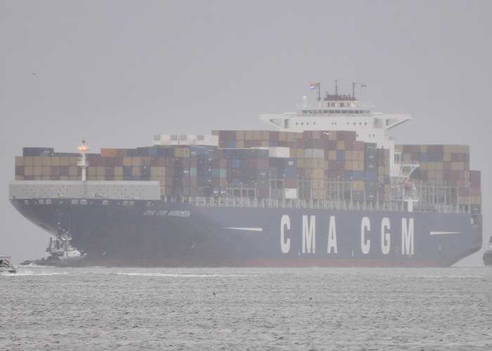Photograph of the vessel  CMA CGM Andromeda pictured approaching Europoort on 24th June 2012