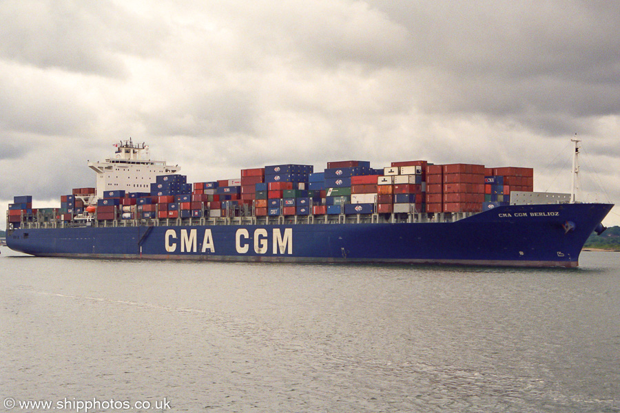 Photograph of the vessel  CMA CGM Berlioz pictured arriving at Southampton on 13th June 2002