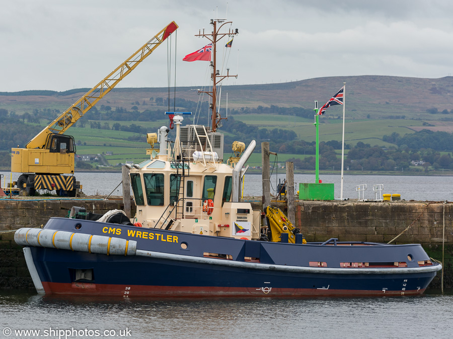  CMS Wrestler pictured in Victoria Harbour, Greenock on 5th October 2019