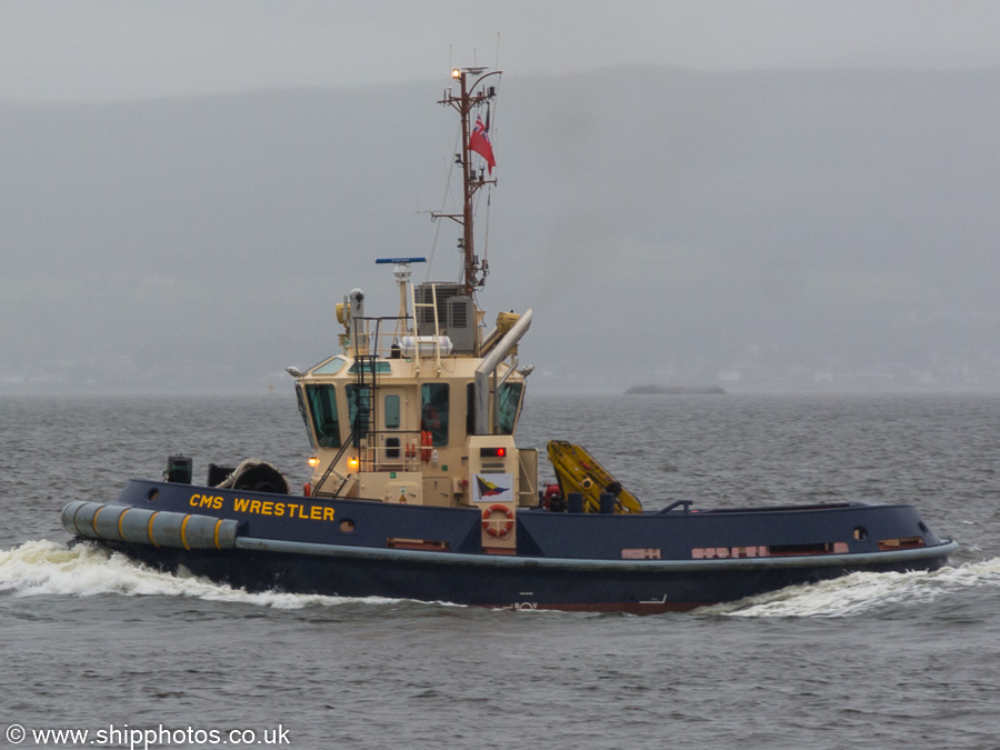  CMS Wrestler pictured passing Greenock on 6th October 2019