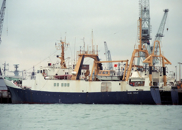 Photograph of the vessel rv Colonel Templer pictured in Portsmouth Naval Base on 12th March 1988