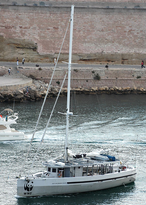 Photograph of the vessel rv Columbus pictured departing Marseille on 11th August 2008