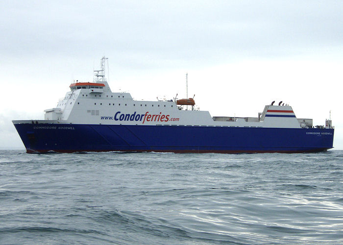 Photograph of the vessel  Commodore Goodwill pictured at Portsmouth Ferry Port on 20th July 2012