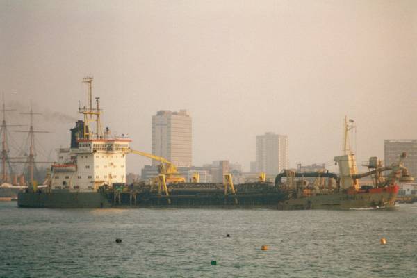 Photograph of the vessel  Cornelia pictured departing Portsmouth on 30th January 1996