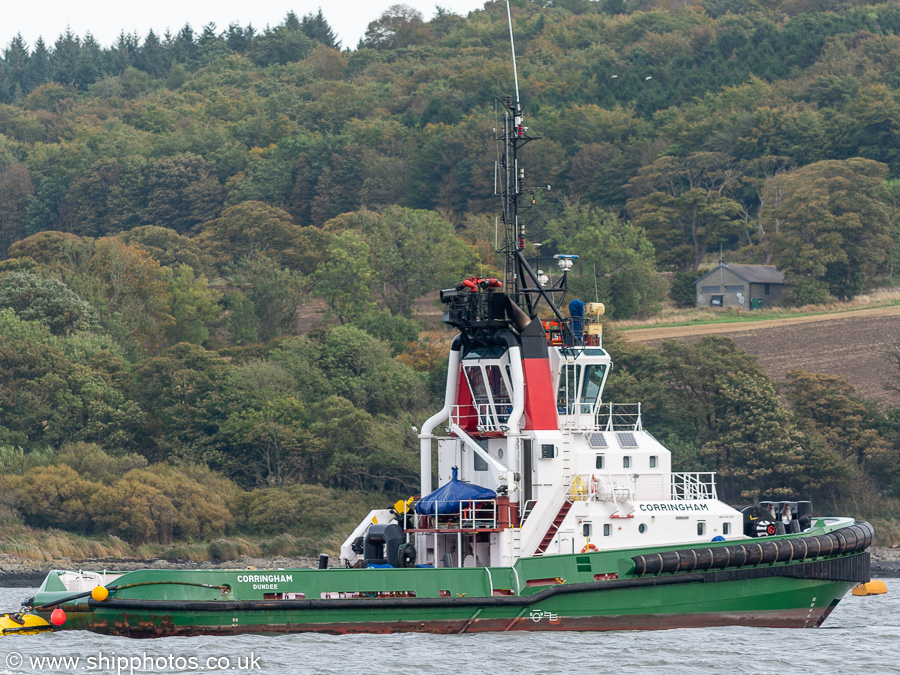 Photograph of the vessel  Corringham pictured at Hound Point on 10th October 2021