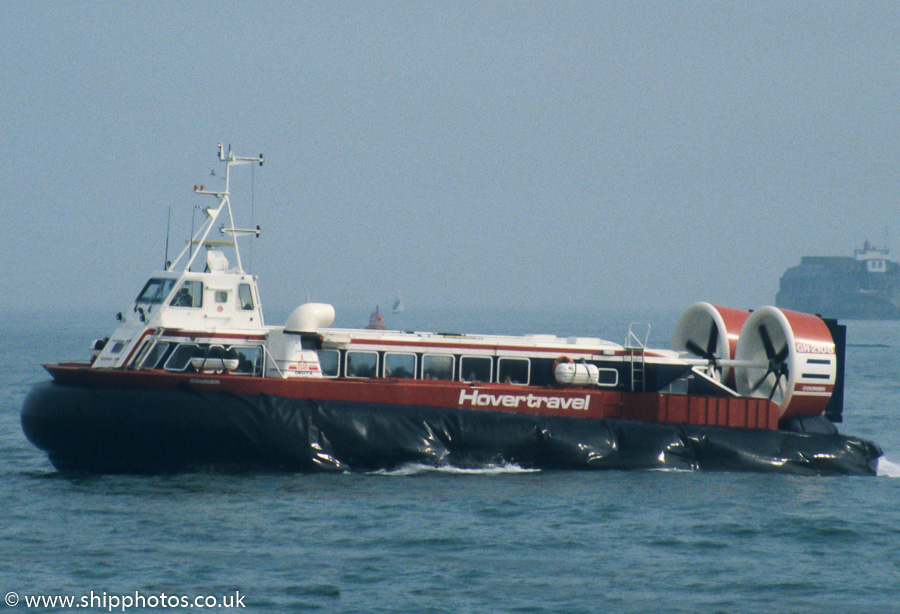 Photograph of the vessel  Courier pictured approaching Southsea on 8th July 1989