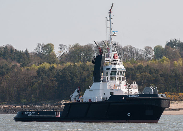 Photograph of the vessel  Cramond pictured at Hound Point on 20th April 2014