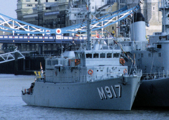 Photograph of the vessel BNS Crocus pictured in the Pool of London on 19th July 1994