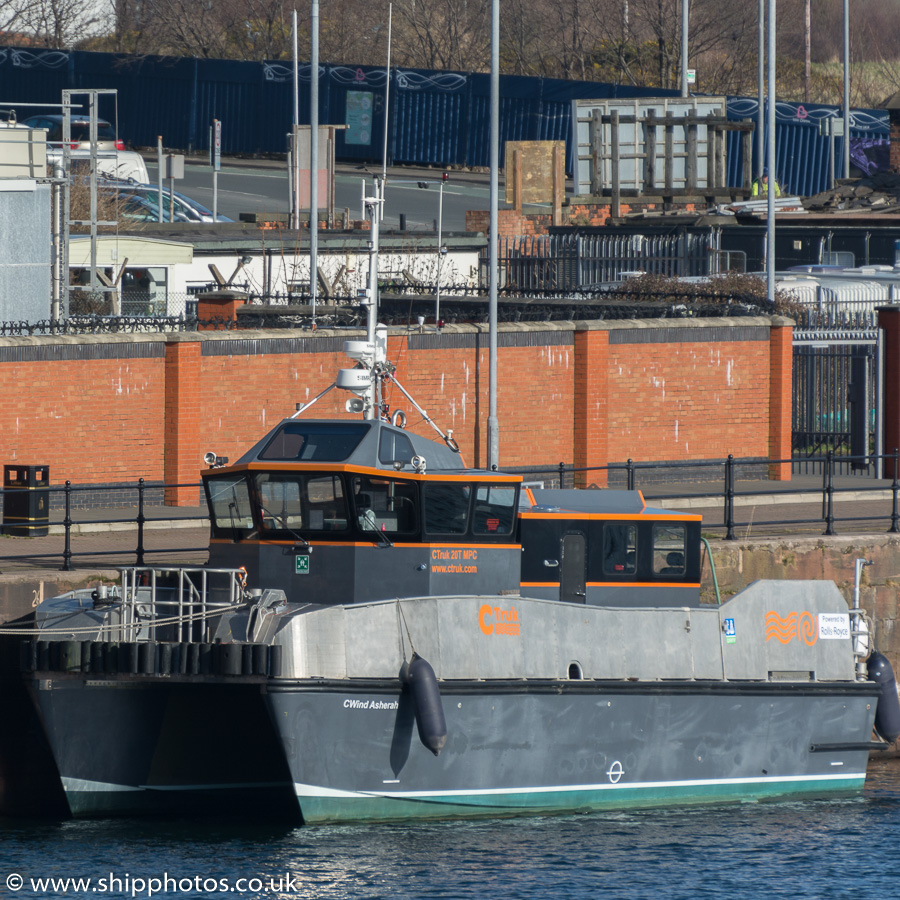 Photograph of the vessel  CWind Asherah pictured at Barrow-in-Furness on 8th March 2015