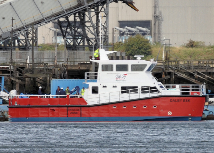 Photograph of the vessel  Dalby Esk pictured fitting out at Blyth on 28th August 2011