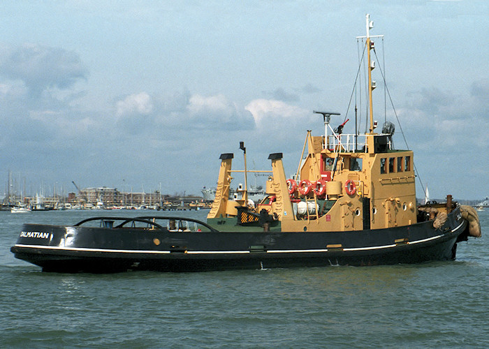 RMAS Dalmatian pictured in Portsmouth Harbour on 1st April 1988