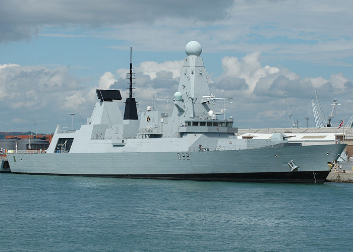 HMS Daring pictured in Portsmouth Naval Base on 13th June 2009