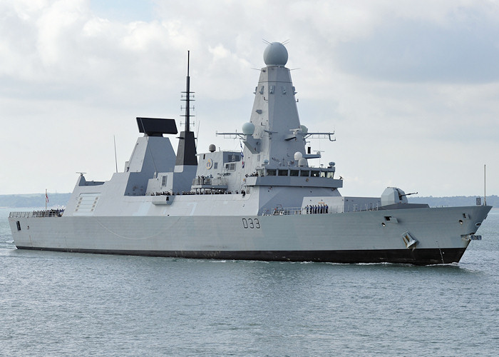 HMS Dauntless pictured arriving in Portsmouth Harbour on 5th August 2011