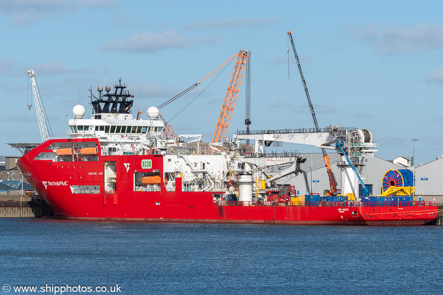 Photograph of the vessel  Deep Arctic pictured at Clipper Quay, Aberdeen on 18th March 2025