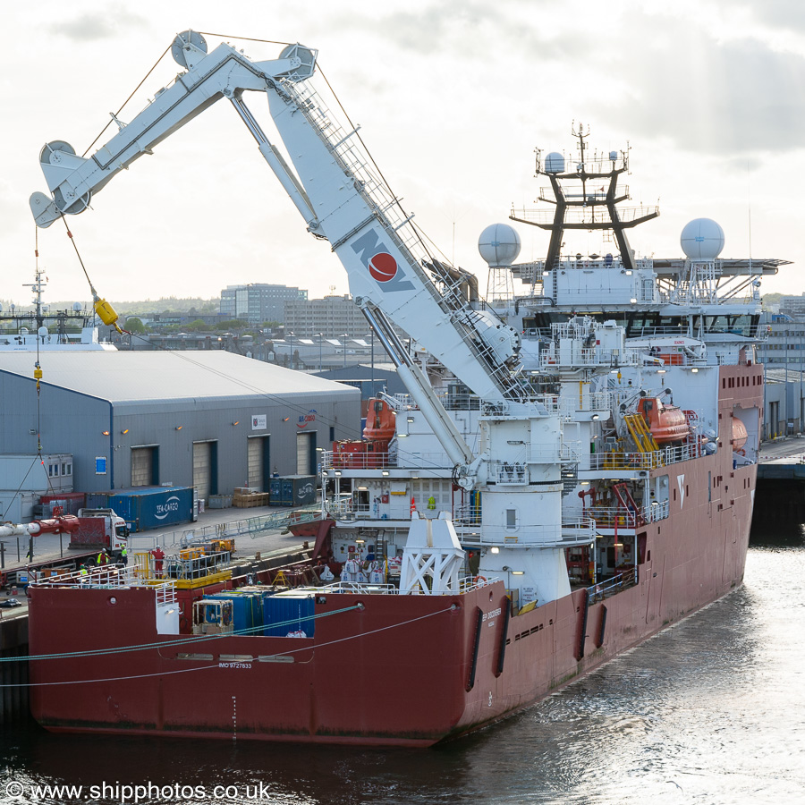 Photograph of the vessel  Deep Discoverer pictured at Aberdeen on 13th May 2022