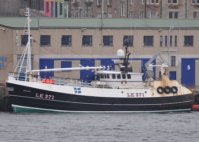 Photograph of the vessel fv Defiant pictured at Lerwick on 12th May 2013