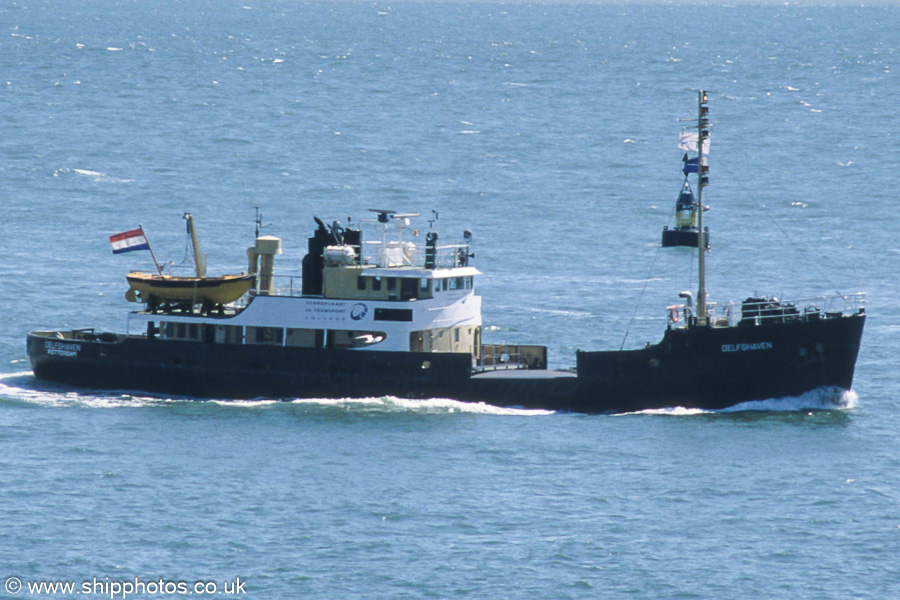 Photograph of the vessel ts Delfshaven pictured on the Westerschelde passing Vlissingen on 21st June 2002
