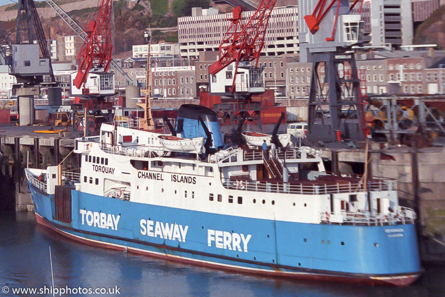 Photograph of the vessel  Devonian pictured at St. Helier on 22nd August 1989