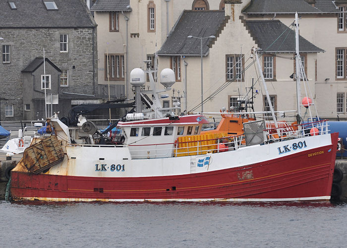 Photograph of the vessel fv Devotion pictured at Lerwick on 10th May 2013