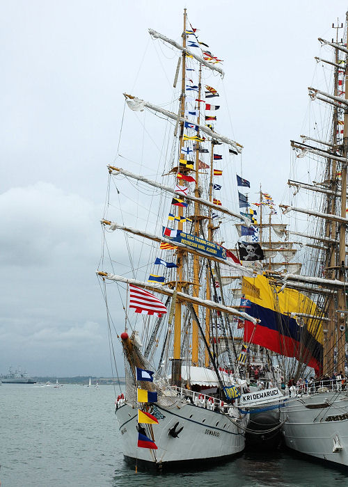  Dewaruci pictured at the International Festival of the Sea, Portsmouth Naval Base on 3rd July 2005