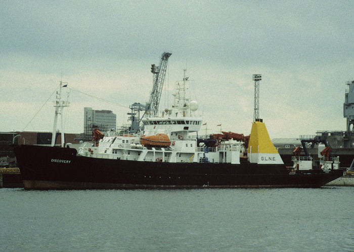 Photograph of the vessel RRS Discovery pictured in Portsmouth Naval Base on 27th May 1996