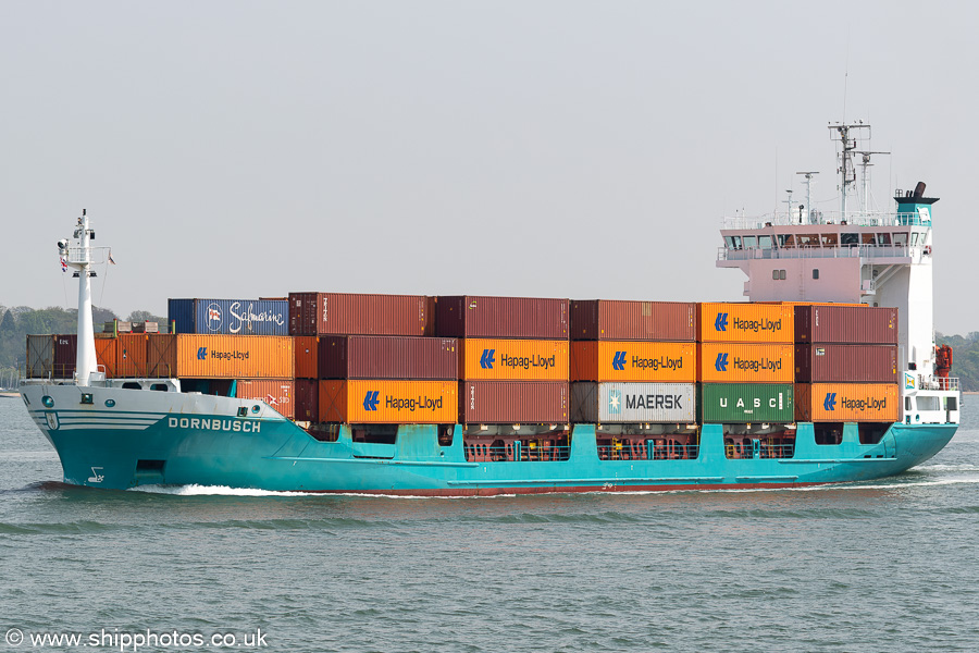 Photograph of the vessel  Dornbusch pictured approaching Southampton on 26th April 2025