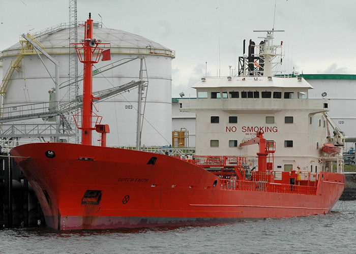 Photograph of the vessel  Dutch Faith pictured in the 7e Petroleumhaven, Europoort on 20th June 2010
