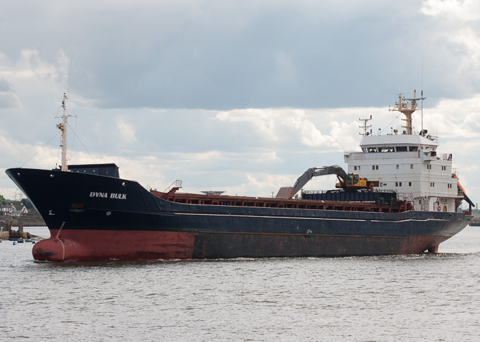 Photograph of the vessel  Dyna Bulk pictured passing North Shields on 22nd August 2014