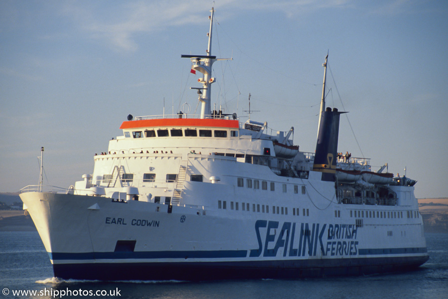  Earl Godwin pictured arriving at Weymouth on 23rd July 1989
