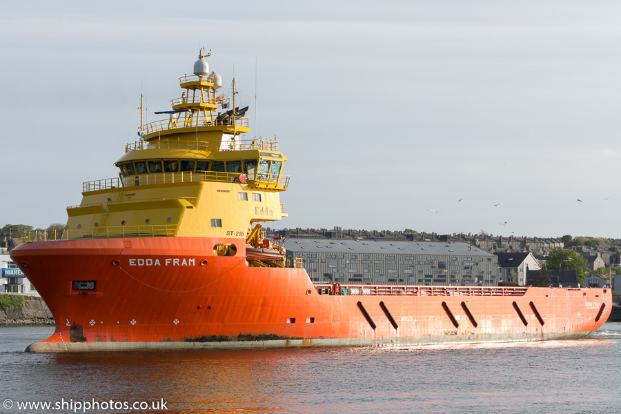  Edda Fram pictured departing Aberdeen on 22nd May 2015