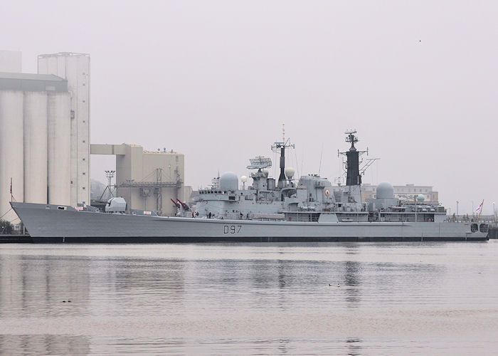 HMS Edinburgh pictured in Portsmouth Naval Base on 8th June 2013