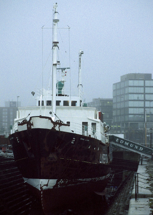 pv Edmund Gardner pictured in dry dock at Liverpool on 15th November 1996