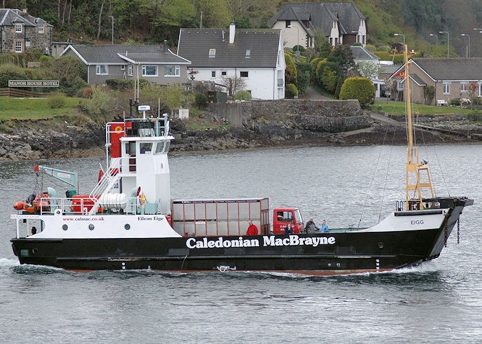 Photograph of the vessel  Eigg pictured departing Oban on 5th May 2010