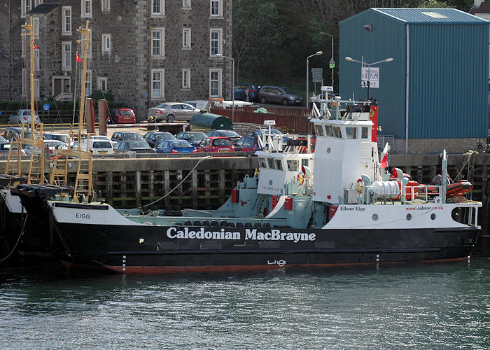 Photograph of the vessel  Eigg pictured at Oban on 23rd April 2011