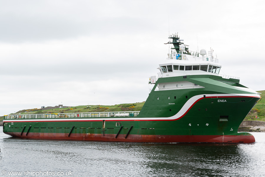 Photograph of the vessel  Enea pictured arriving at Aberdeen on 22nd May 2022