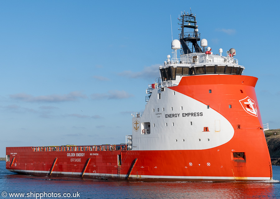 Photograph of the vessel  Energy Empress pictured arriving at Aberdeen on 18th March 2025