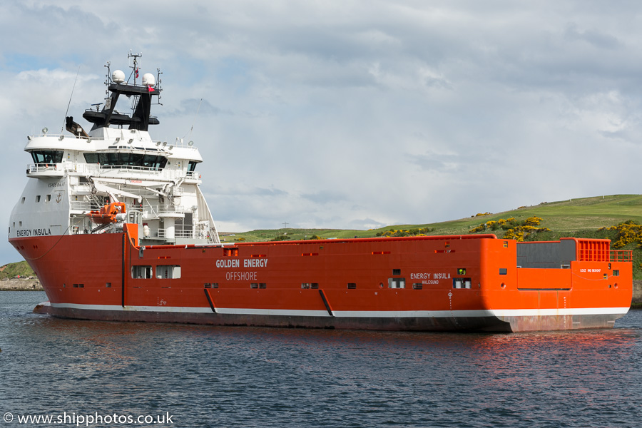  Energy Insula pictured departing Aberdeen on 17th May 2015