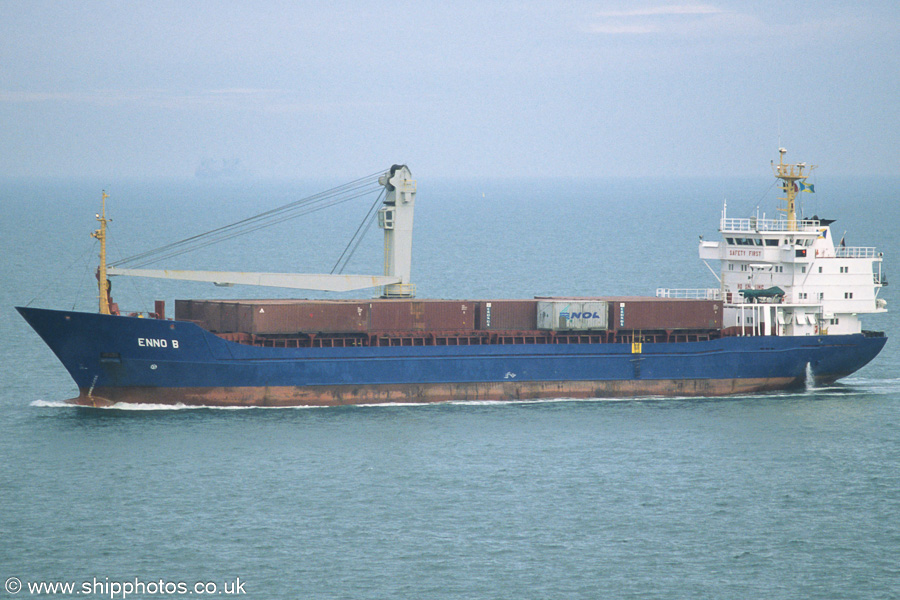 Photograph of the vessel  Enno B pictured on the Westerschelde passing Vlissingen on 22nd June 2002