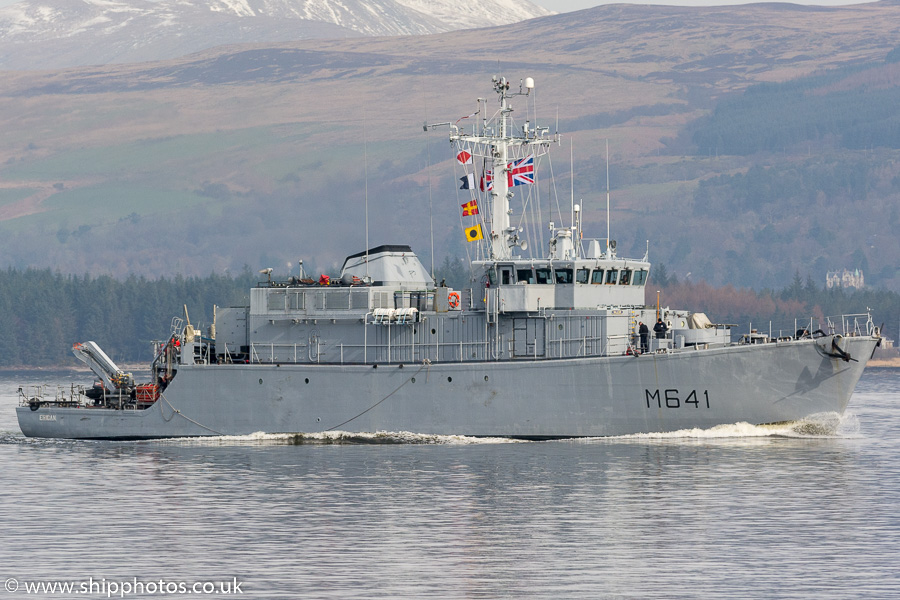 FS Eridan pictured passing Greenock on 24th March 2017