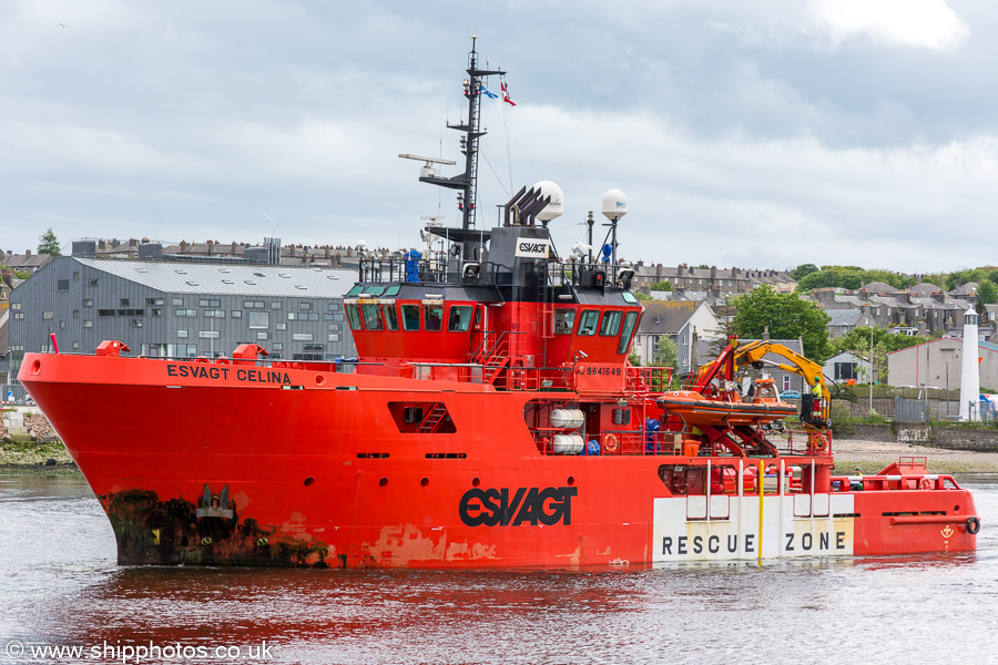  Esvagt Celina pictured departing Aberdeen on 28th May 2019