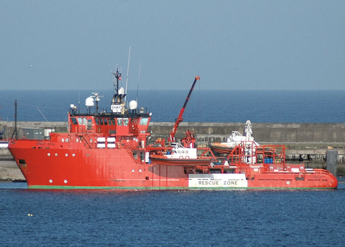 Photograph of the vessel  Esvagt Don pictured at Peterhead on 28th April 2011