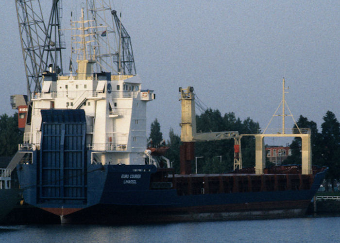 Photograph of the vessel  Euro Courier pictured in Maashaven, Rotterdam on 27th September 1992