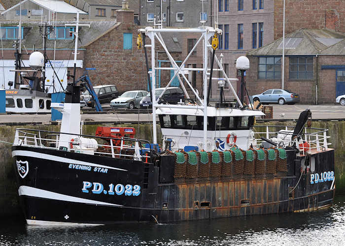 Photograph of the vessel fv Evening Star pictured at Peterhead on 15th April 2012