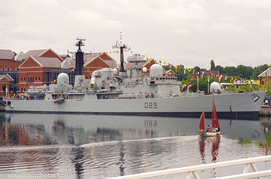 Photograph of the vessel HMS Exeter pictured at Chatham on 4th June 2002