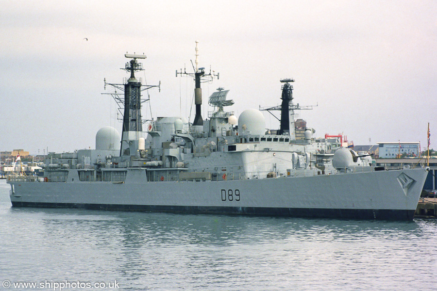 HMS Exeter pictured in Portsmouth Dockyard on 27th September 2003