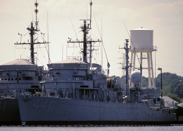 Photograph of the vessel USS Exploit pictured laid up in the James River on 20th September 1994